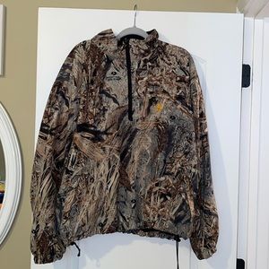 this is a very heavy pull over. it is very comfy and will keep you warm.